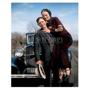 Bonnie and Clyde Photograph 8 X 10 | RARE 1934 Photo Portrait | Poster Art Print